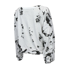 Brooklyn Nets Majestic Threads Women's Aquarius Tie-Dye Cropped V-Neck Long Sleeve T-Shirt Online