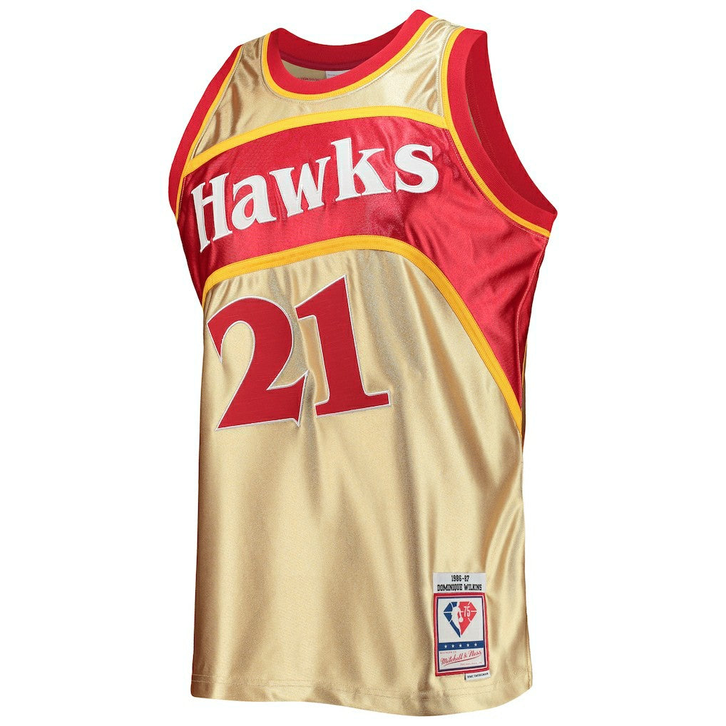 Dominique Wilkins Atlanta Hawks 75th Anniversary 1986/87 Hardwood Classics Swingman Jersey For Sale