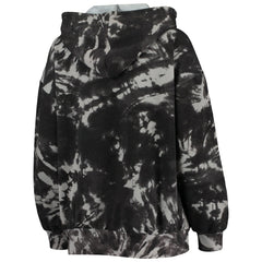 Chicago Bulls Majestic Threads Women's Burble Tie-Dye Tri-Blend Pullover Hoodie New