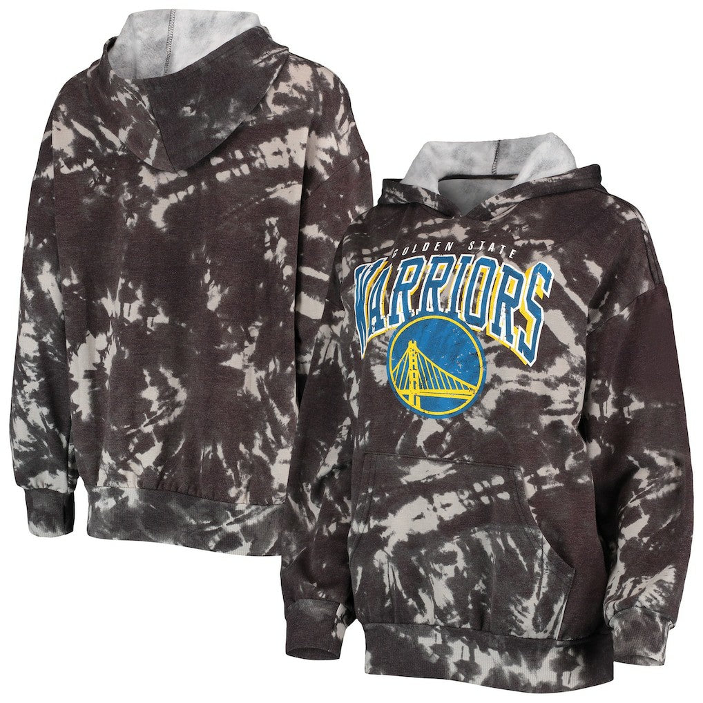 Golden State Warriors Majestic Threads Women's Burble Tie-Dye Tri-Blend Pullover Hoodie sale Discount