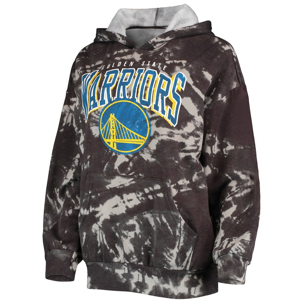 Golden State Warriors Majestic Threads Women's Burble Tie-Dye Tri-Blend Pullover Hoodie sale Discount