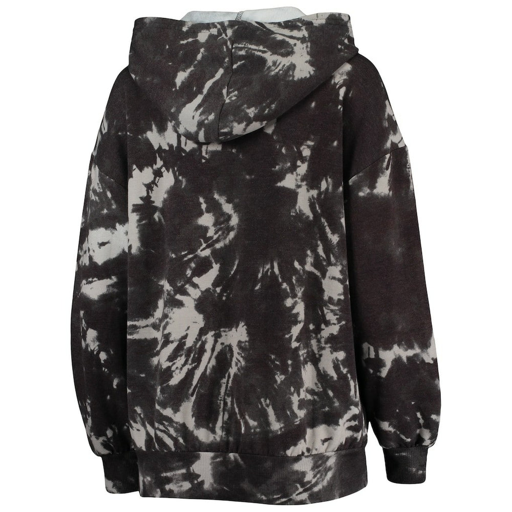 Brooklyn Nets Majestic Threads Women's Burble Tie-Dye Tri-Blend Pullover Hoodie On Sale