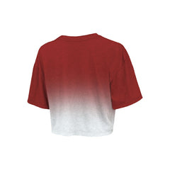 Chicago Bulls Majestic Threads Women's Repeat Dip-Dye Cropped T-Shirt sale On Sale