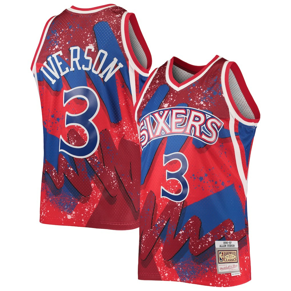 Allen Iverson Philadelphia 76ers Hardwood Classics 1996/97 Hyper Hoops Swingman Jersey Online
