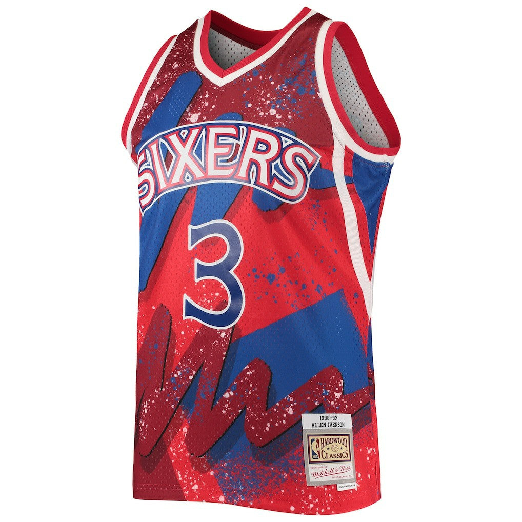 Allen Iverson Philadelphia 76ers Hardwood Classics 1996/97 Hyper Hoops Swingman Jersey Online