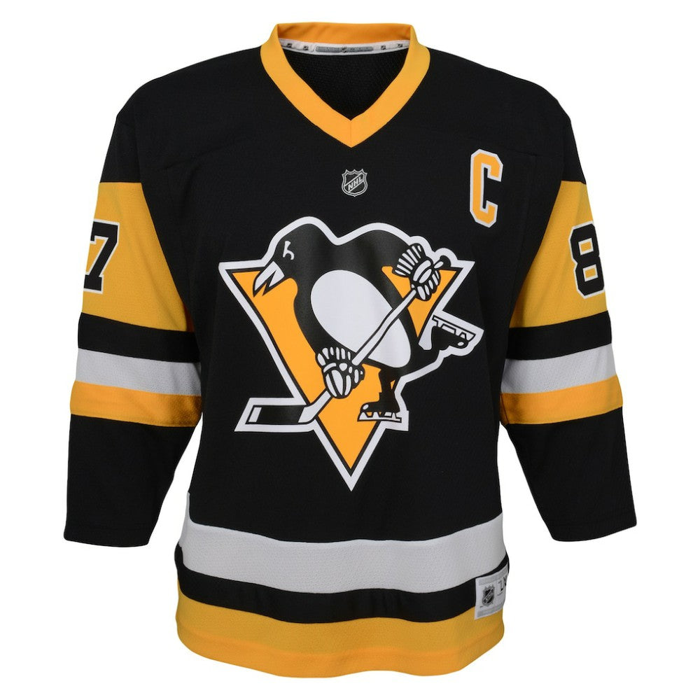 Sidney Crosby Pittsburgh Penguins Youth Captain Patch Home Replica Player Jersey On Sale