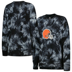Cleveland Browns  MSX by Michael Strahan Women's Bailey Tie-Dye Tri-Blend Pullover Sweatshirt