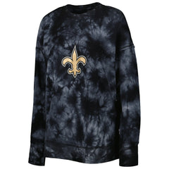 New Orleans Saints  MSX by Michael Strahan Women's Bailey Tie-Dye Tri-Blend Pullover Sweatshirt