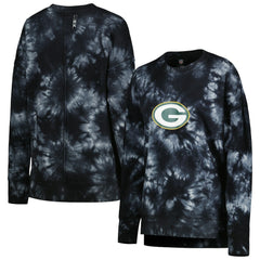 Green Bay Packers  MSX by Michael Strahan Women's Bailey Tie-Dye Tri-Blend Pullover Sweatshirt