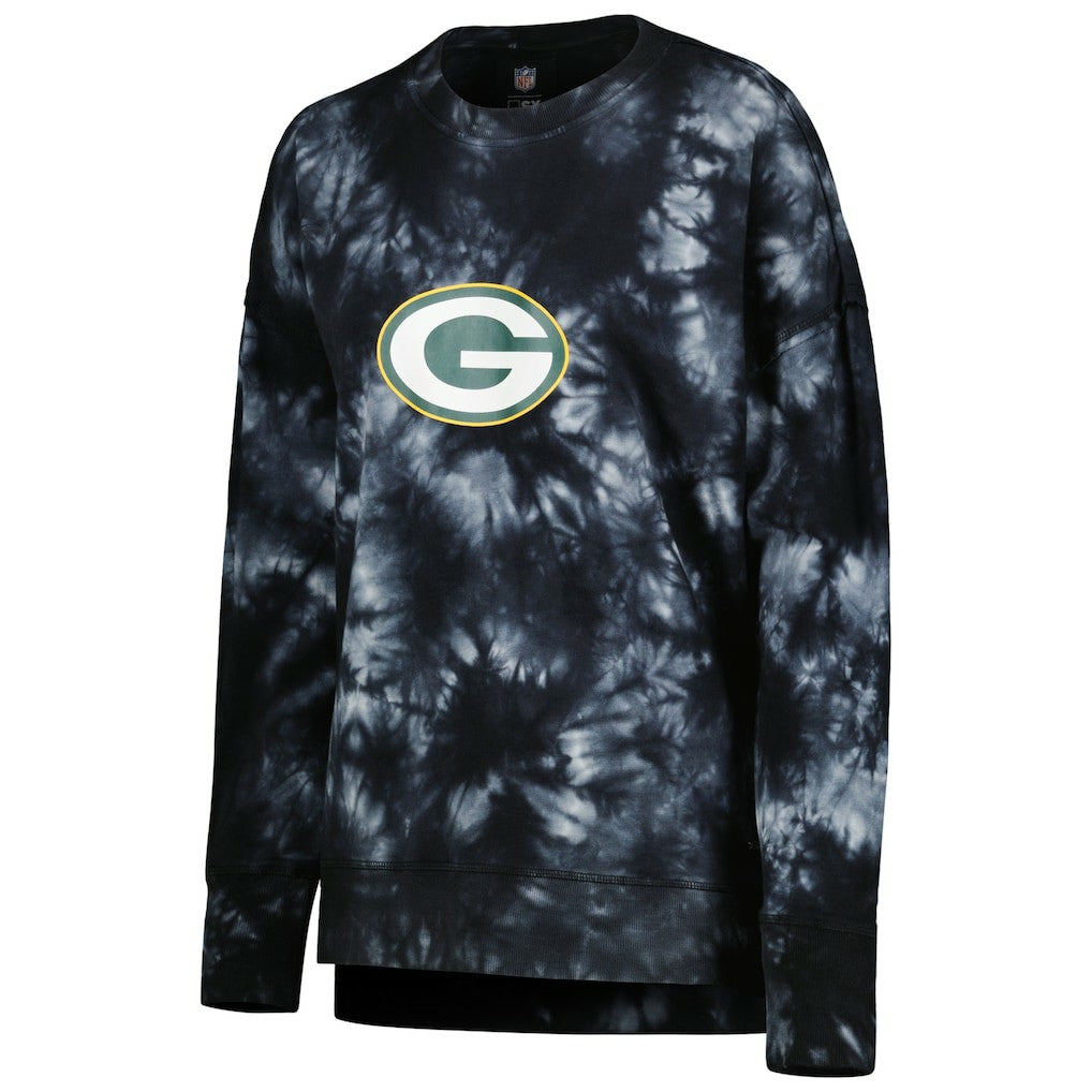 Green Bay Packers  MSX by Michael Strahan Women's Bailey Tie-Dye Tri-Blend Pullover Sweatshirt