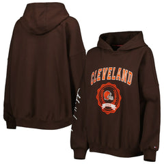 Cleveland Browns  Tommy Hilfiger Women's Becca Drop Shoulder Pullover Hoodie