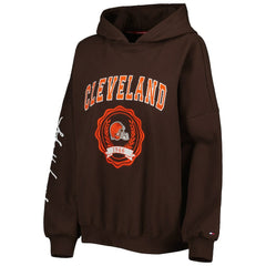Cleveland Browns  Tommy Hilfiger Women's Becca Drop Shoulder Pullover Hoodie