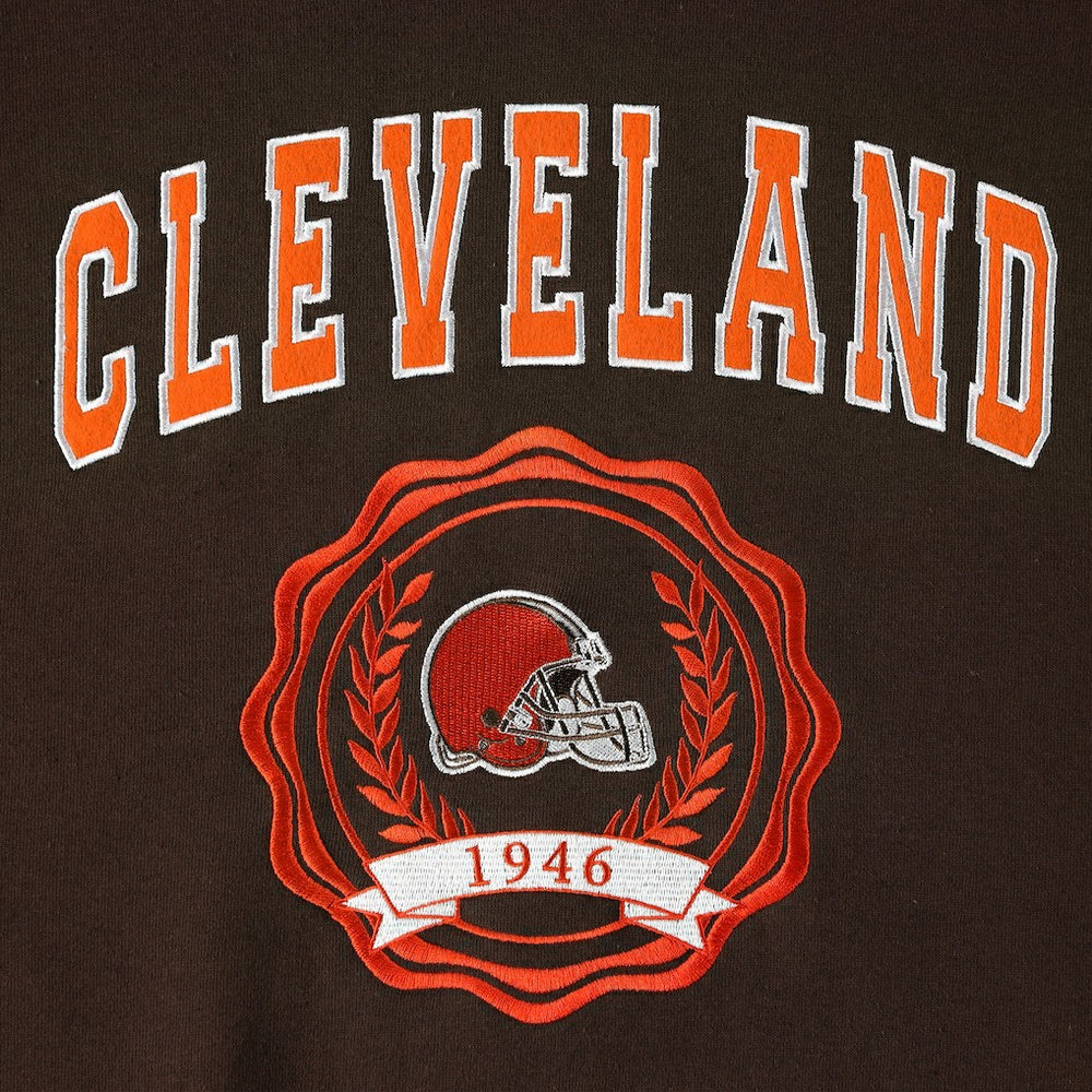 Cleveland Browns  Tommy Hilfiger Women's Becca Drop Shoulder Pullover Hoodie