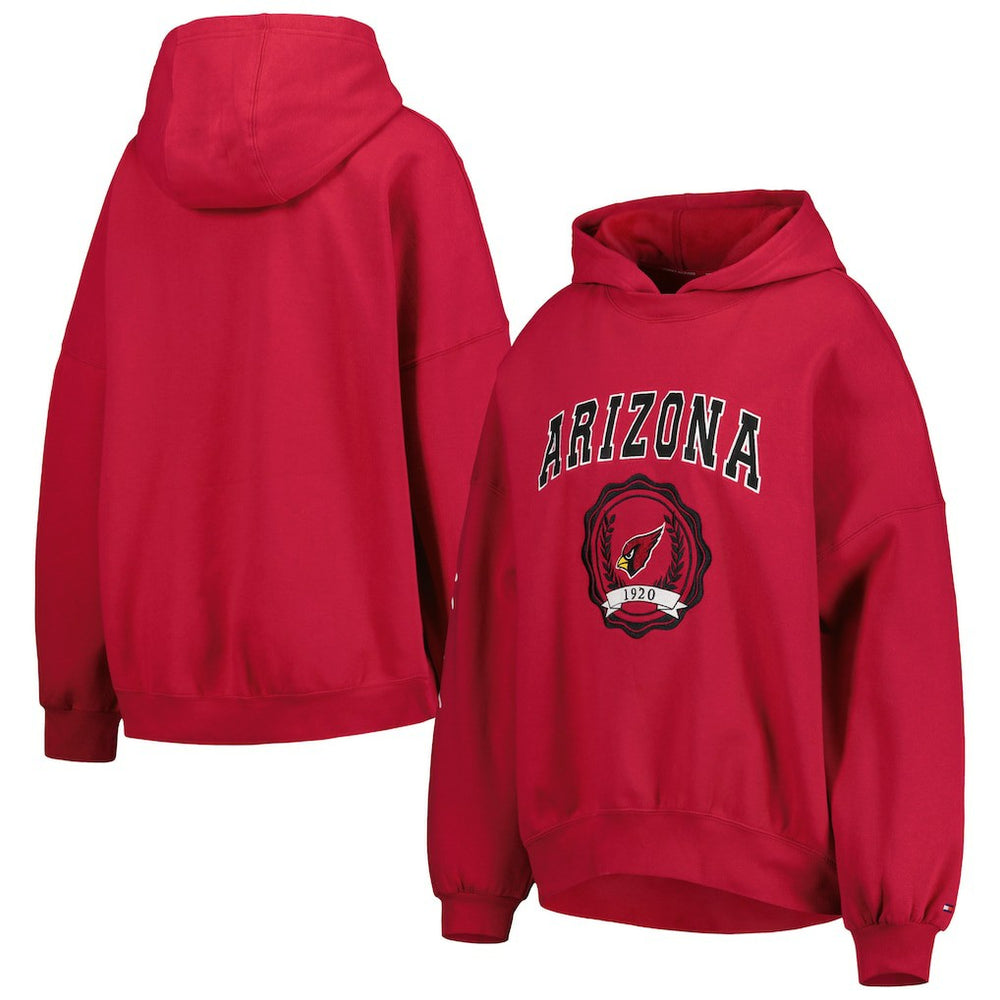 Arizona Cardinals  Tommy Hilfiger Women's Becca Drop Shoulder Pullover Hoodie