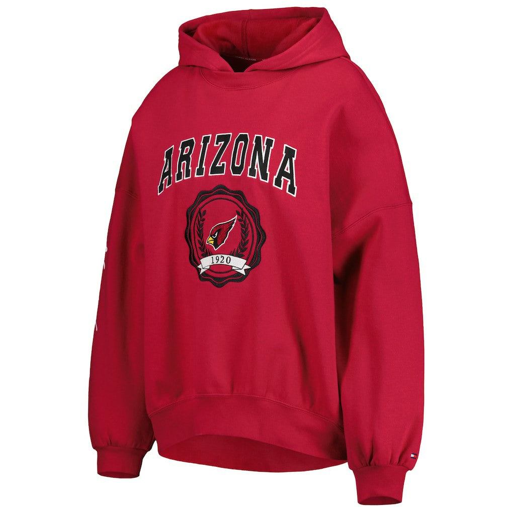 Arizona Cardinals  Tommy Hilfiger Women's Becca Drop Shoulder Pullover Hoodie