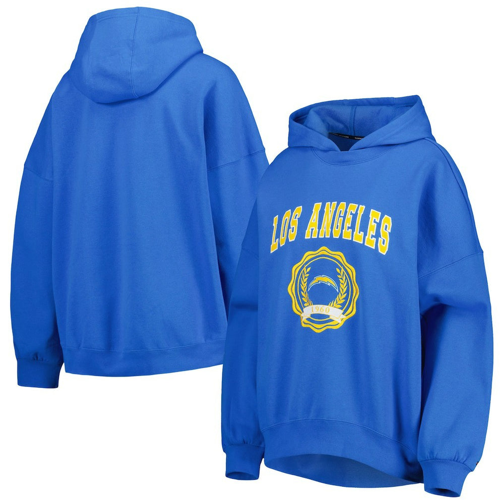 Los Angeles Chargers  Tommy Hilfiger Women's Becca Drop Shoulder Pullover Hoodie