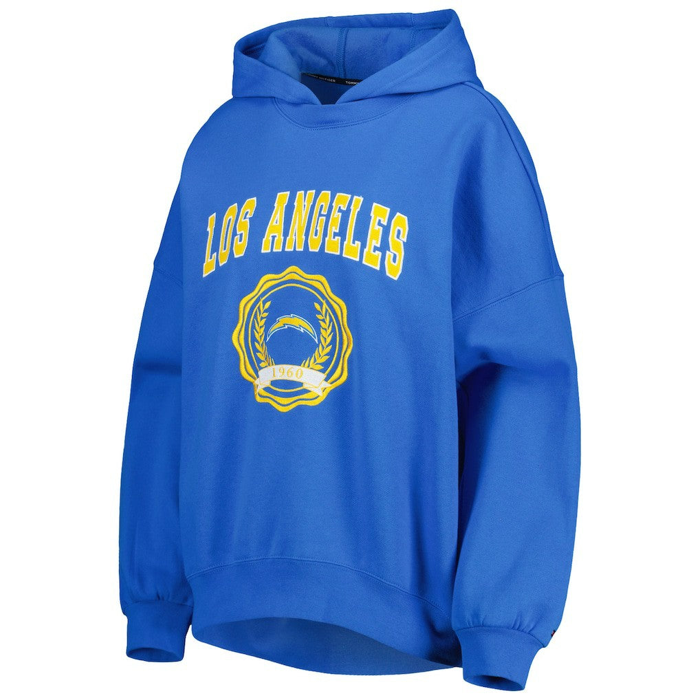 Los Angeles Chargers  Tommy Hilfiger Women's Becca Drop Shoulder Pullover Hoodie