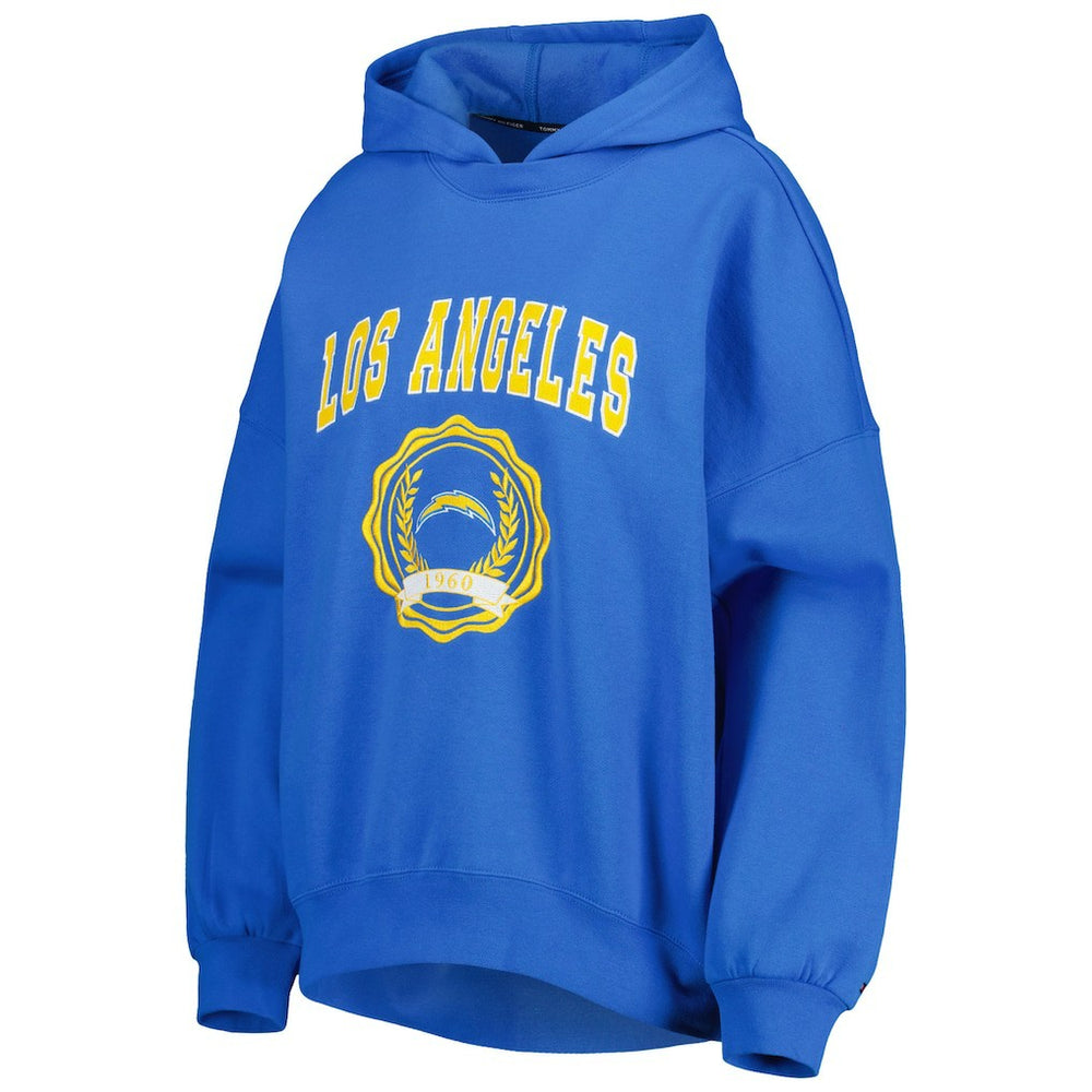 Los Angeles Chargers  Tommy Hilfiger Women's Becca Drop Shoulder Pullover Hoodie