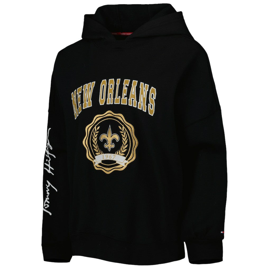 New Orleans Saints  Tommy Hilfiger Women's Becca Drop Shoulder Pullover Hoodie