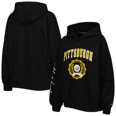 Pittsburgh Steelers  Tommy Hilfiger Women's Becca Drop Shoulder Pullover Hoodie