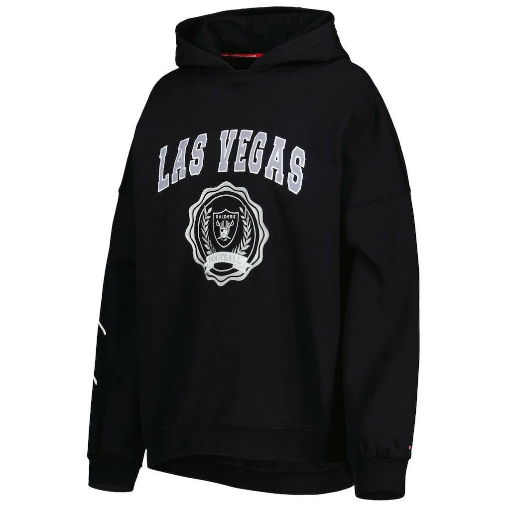 Las Vegas Raiders  Tommy Hilfiger Women's Becca Drop Shoulder Pullover Hoodie
