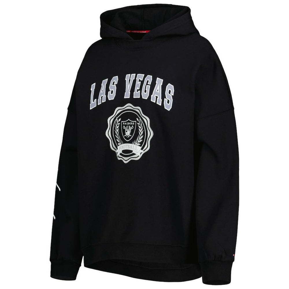 Las Vegas Raiders  Tommy Hilfiger Women's Becca Drop Shoulder Pullover Hoodie