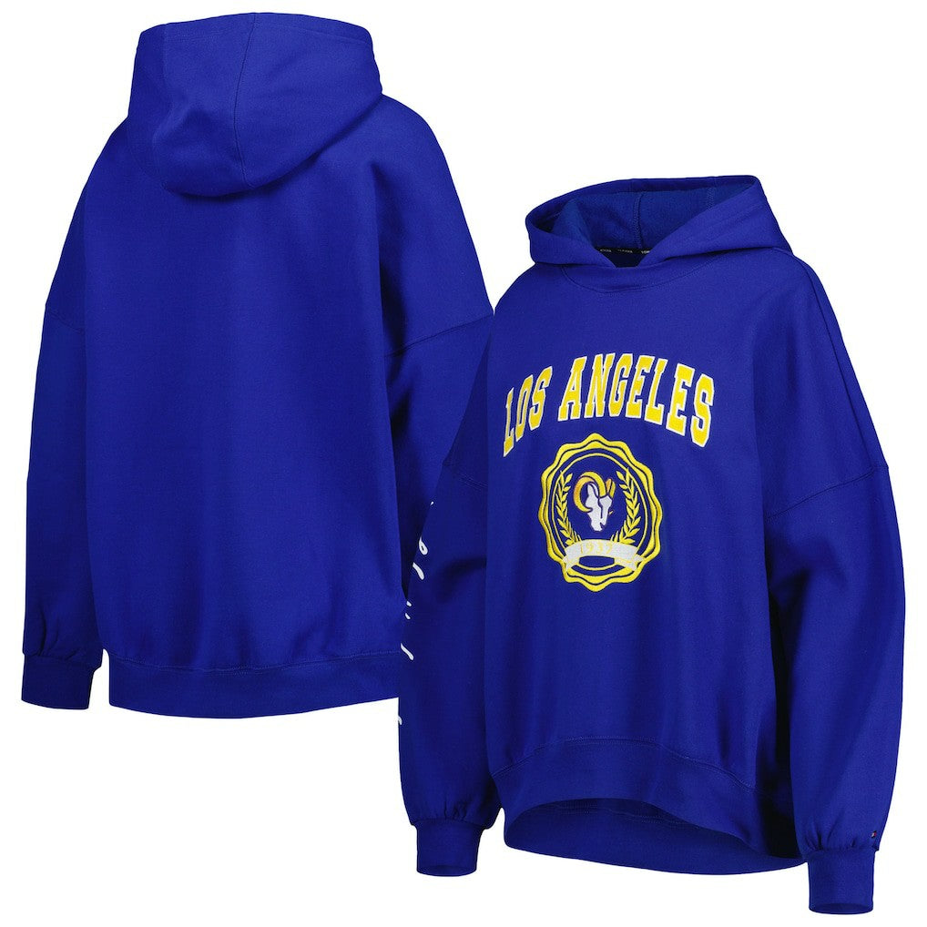 Los Angeles Rams  Tommy Hilfiger Women's Becca Drop Shoulder Pullover Hoodie