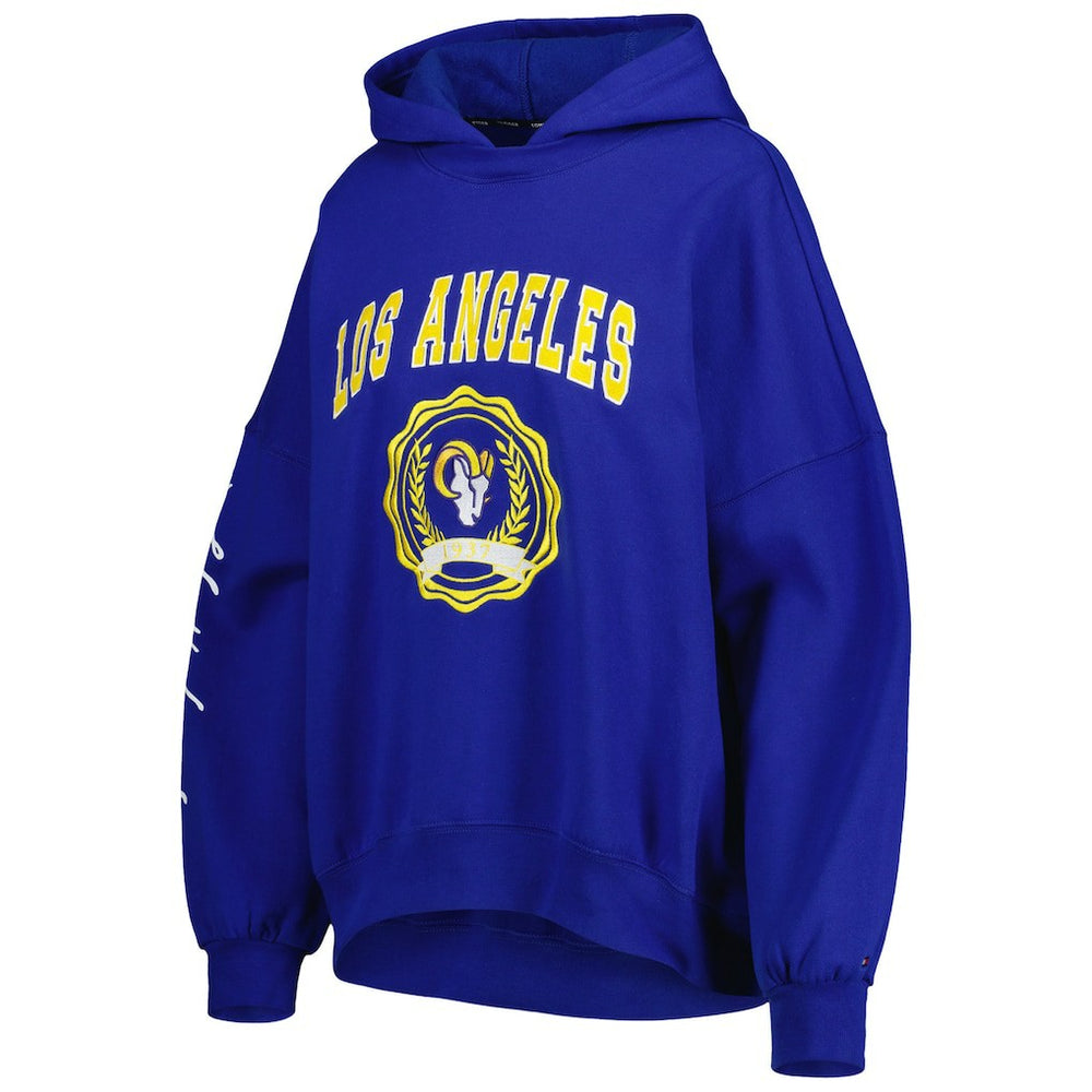 Los Angeles Rams  Tommy Hilfiger Women's Becca Drop Shoulder Pullover Hoodie