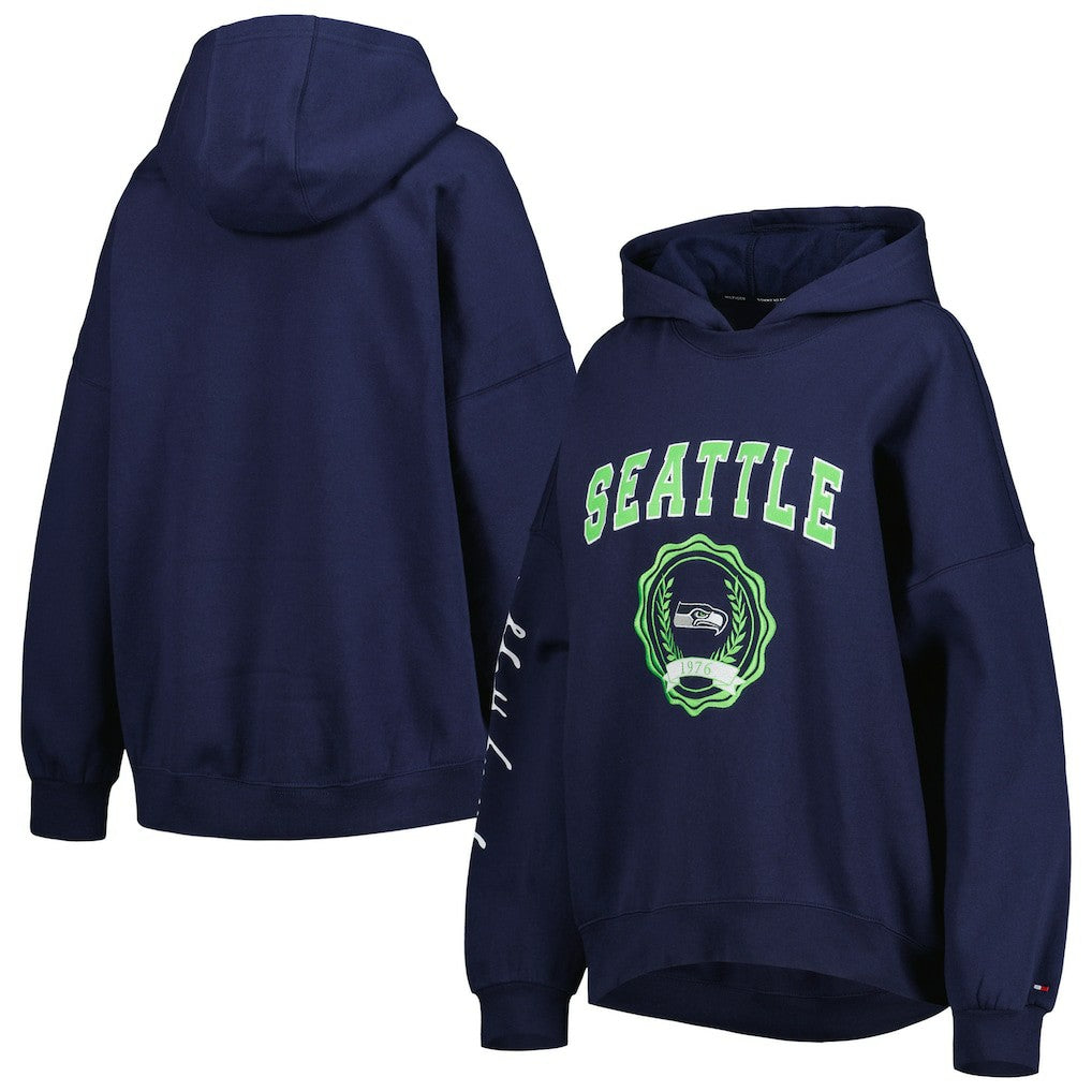 Seattle Seahawks  Tommy Hilfiger Women's Becca Drop Shoulder Pullover Hoodie