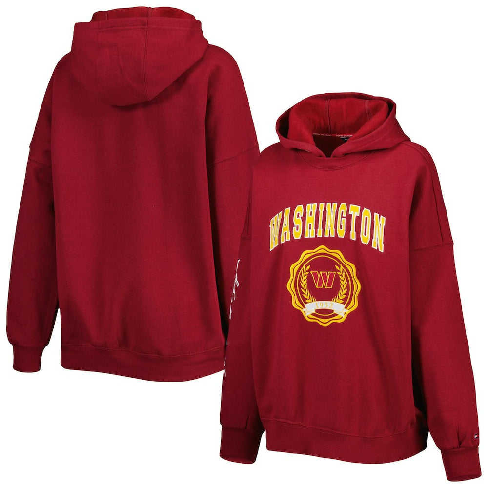 Washington Commanders  Tommy Hilfiger Women's Becca Drop Shoulder Pullover Hoodie