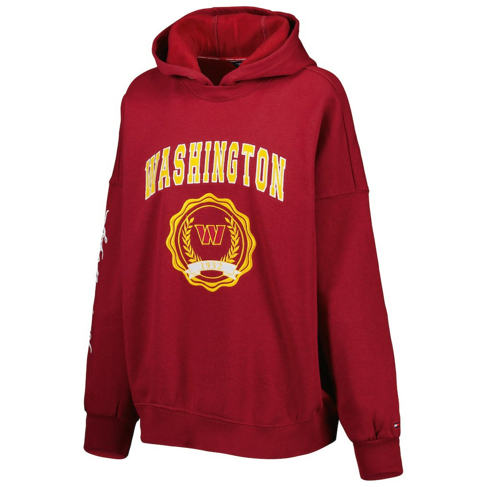 Washington Commanders  Tommy Hilfiger Women's Becca Drop Shoulder Pullover Hoodie