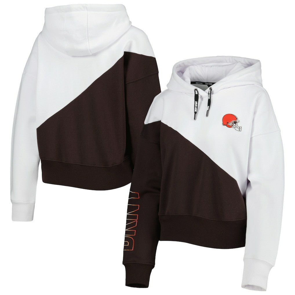 Cleveland Browns  DKNY Sport Women's Bobbi Color Blocked Pullover Hoodie