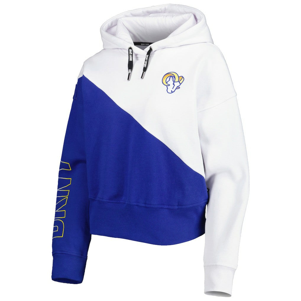 Los Angeles Rams  DKNY Sport Women's Bobbi Color Blocked Pullover Hoodie