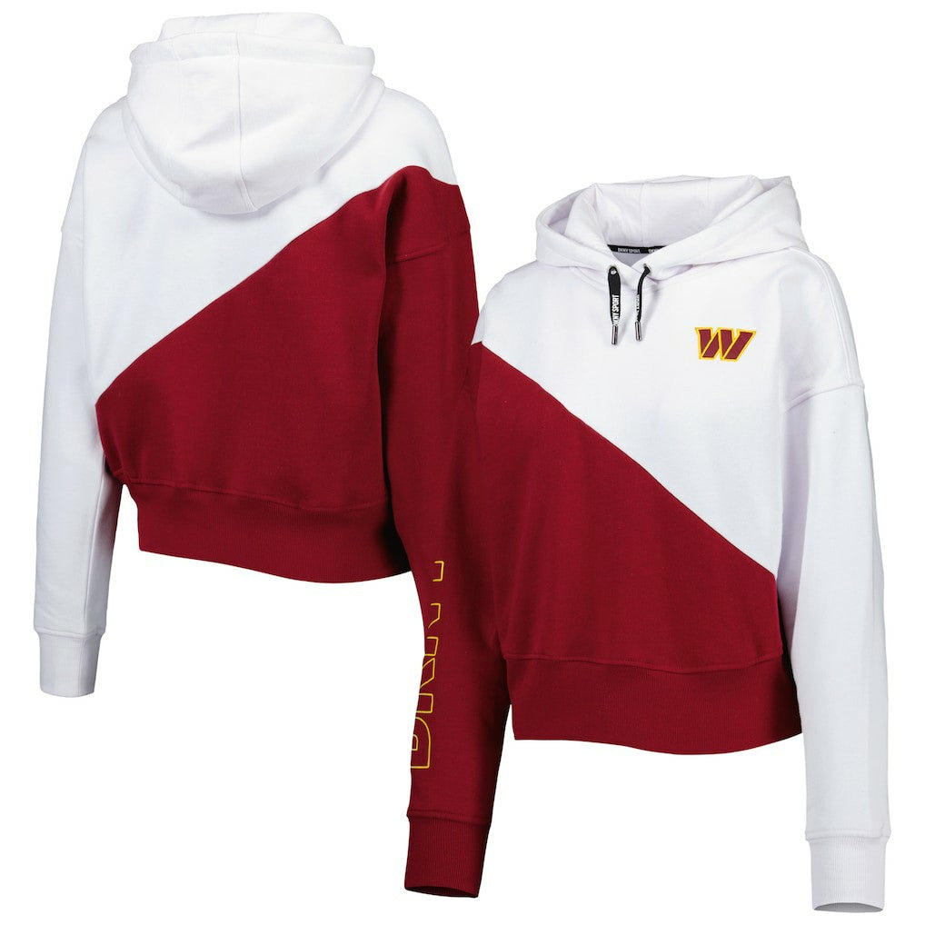 Washington Commanders  DKNY Sport Women's Bobbi Color Blocked Pullover Hoodie