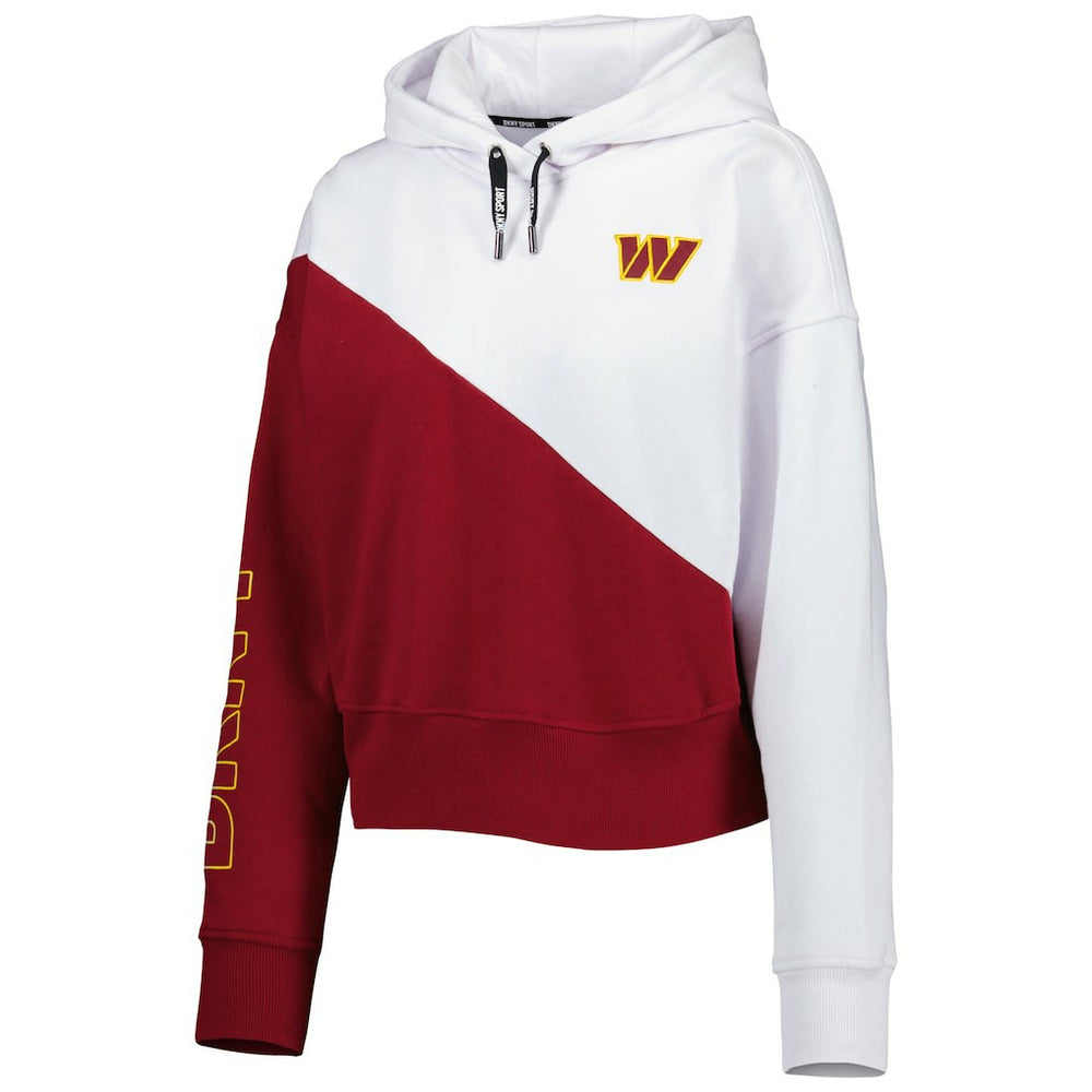 Washington Commanders  DKNY Sport Women's Bobbi Color Blocked Pullover Hoodie