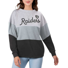 Las Vegas Raiders  Touch Women's Outfield Deep V-Back Waist Length Pullover Sweatshirt