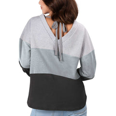 Las Vegas Raiders  Touch Women's Outfield Deep V-Back Waist Length Pullover Sweatshirt
