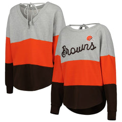 Cleveland Browns  Touch Women's Outfield Deep V-Back Waist Length Pullover Sweatshirt