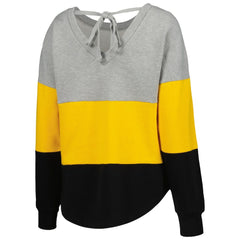 Pittsburgh Steelers  Touch Women's Outfield Deep V-Back Waist Length Pullover Sweatshirt