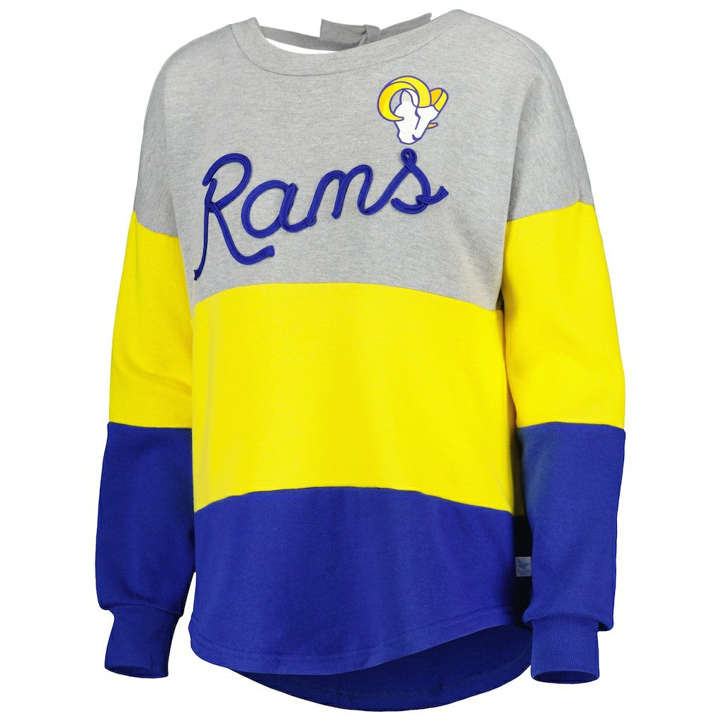 Los Angeles Rams  Touch Women's Outfield Deep V-Back Waist Length Pullover Sweatshirt