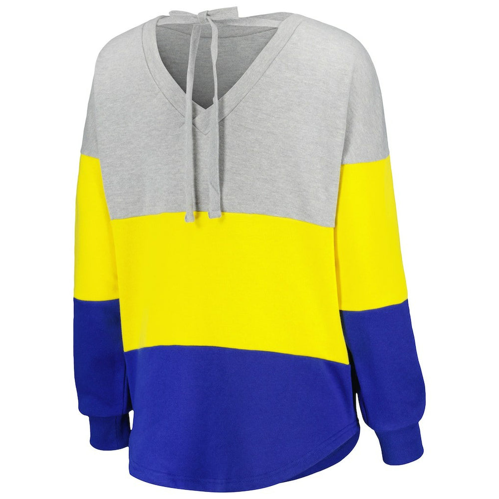 Los Angeles Rams  Touch Women's Outfield Deep V-Back Waist Length Pullover Sweatshirt