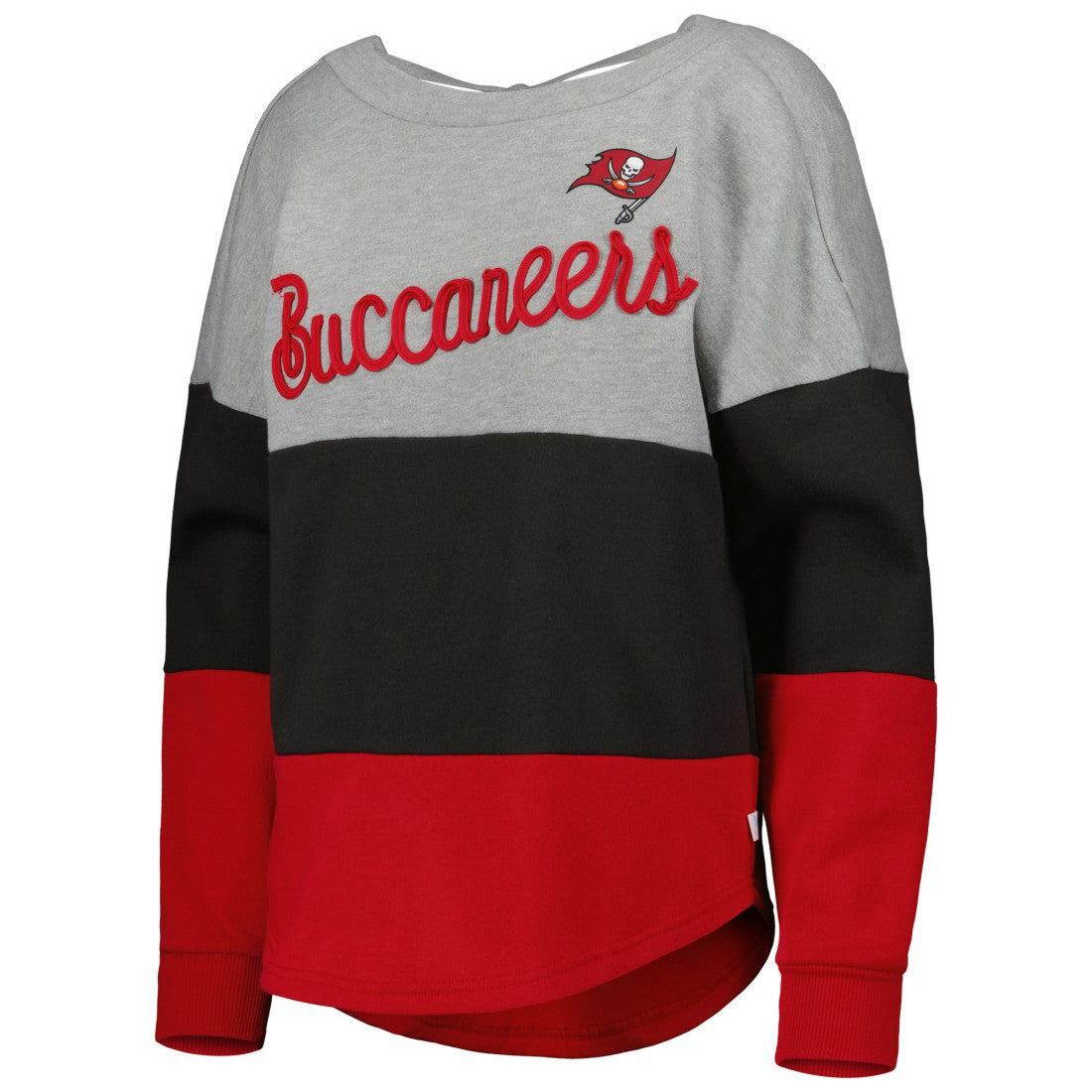Tampa Bay Buccaneers  Touch Women's Outfield Deep V-Back Waist Length Pullover Sweatshirt