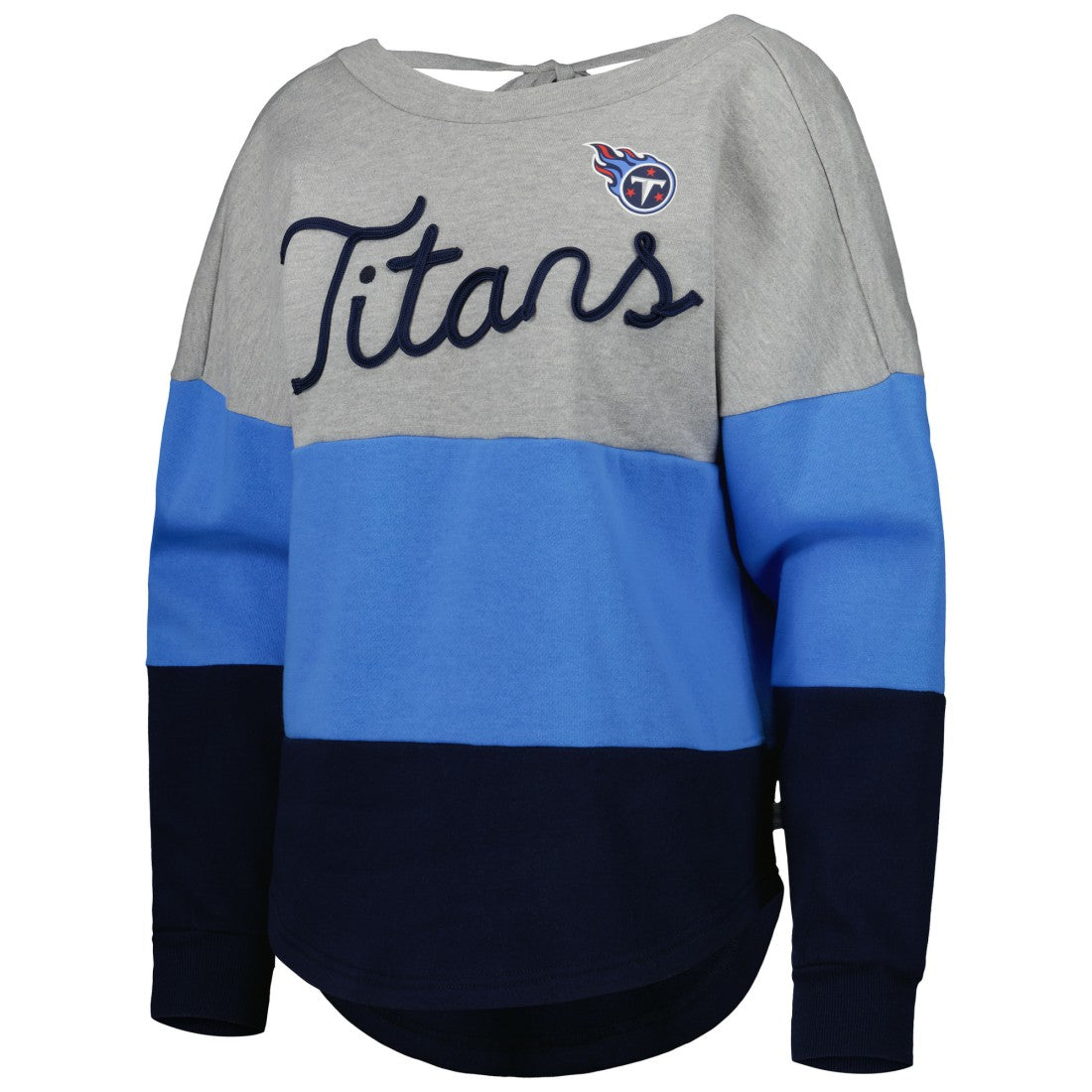 Tennessee Titans  Touch Women's Outfield Deep V-Back Waist Length Pullover Sweatshirt
