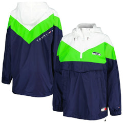 Seattle Seahawks  Tommy Hilfiger Women's Staci Half-Zip Hoodie Windbreaker Jacket