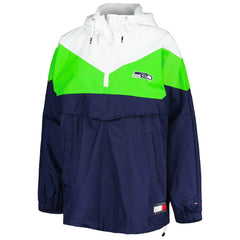 Seattle Seahawks  Tommy Hilfiger Women's Staci Half-Zip Hoodie Windbreaker Jacket