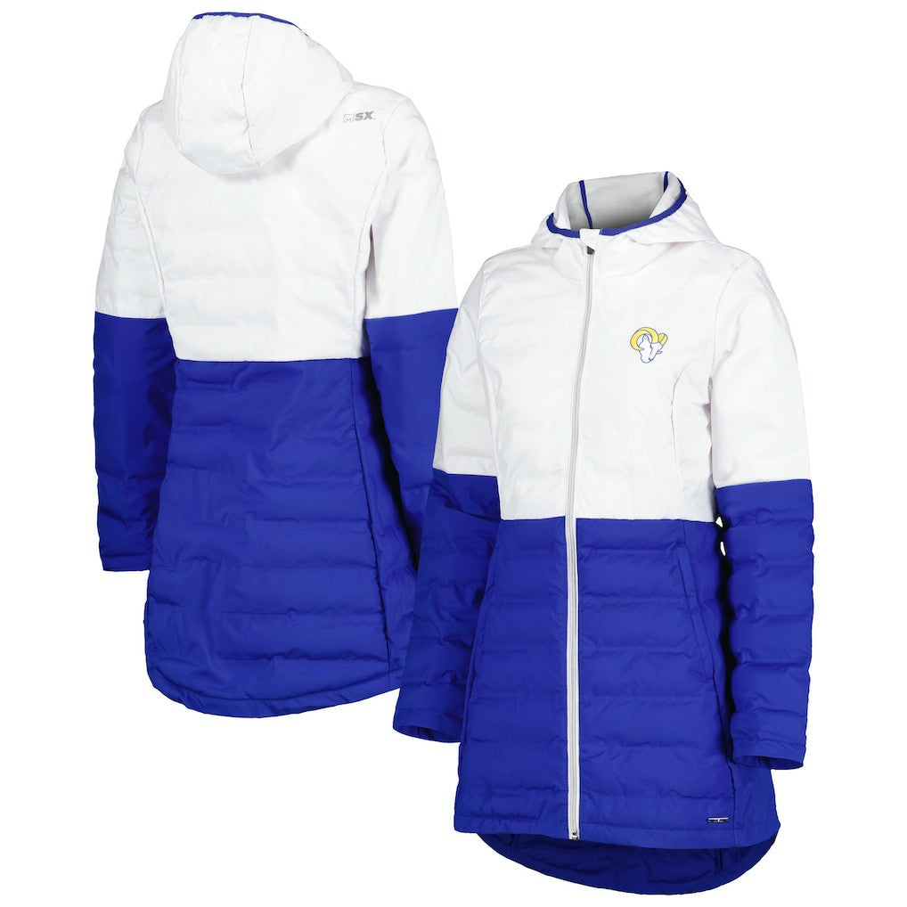 Los Angeles Rams  MSX by Michael Strahan Women's Willow Quilted Hoodie Full-Zip Jacket