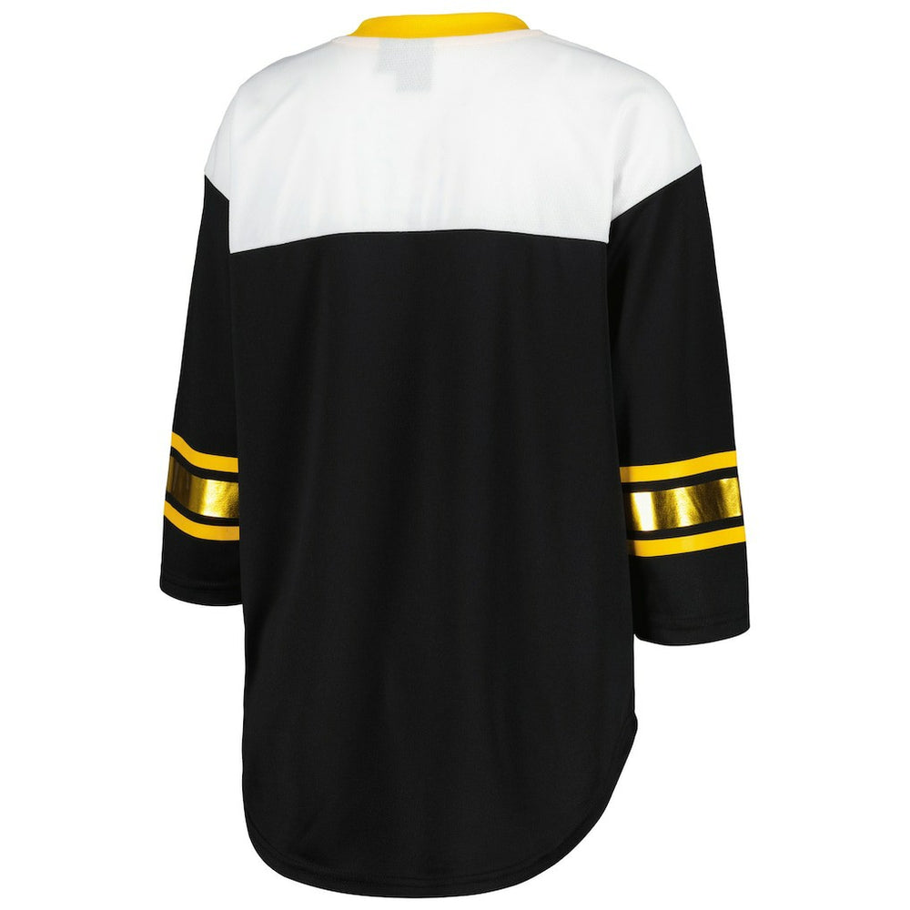 Pittsburgh Steelers  G-III 4Her by Carl Banks Women's Double Team 3/4-Sleeve Lace-Up T-Shirt