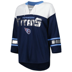 Tennessee Titans  G-III 4Her by Carl Banks Women's Double Team 3/4-Sleeve Lace-Up T-Shirt