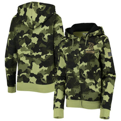 Boston Red Sox New Era Women's 2022 MLB Armed Forces Day Camo Full-Zip Hoodie | MLB Outlet