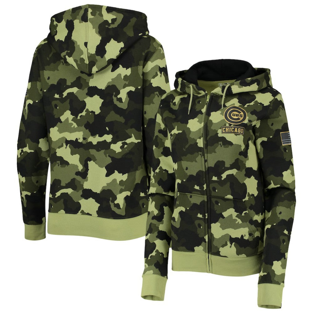 Chicago Cubs New Era Women's 2022 MLB Armed Forces Day Camo Full-Zip Hoodie | MLB Shop